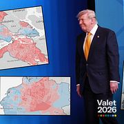 Montage. Bilden visar Donald Trump, Storbritanniens tidigare premiärminister Keir Starmer samt Ulf Kristersson.
