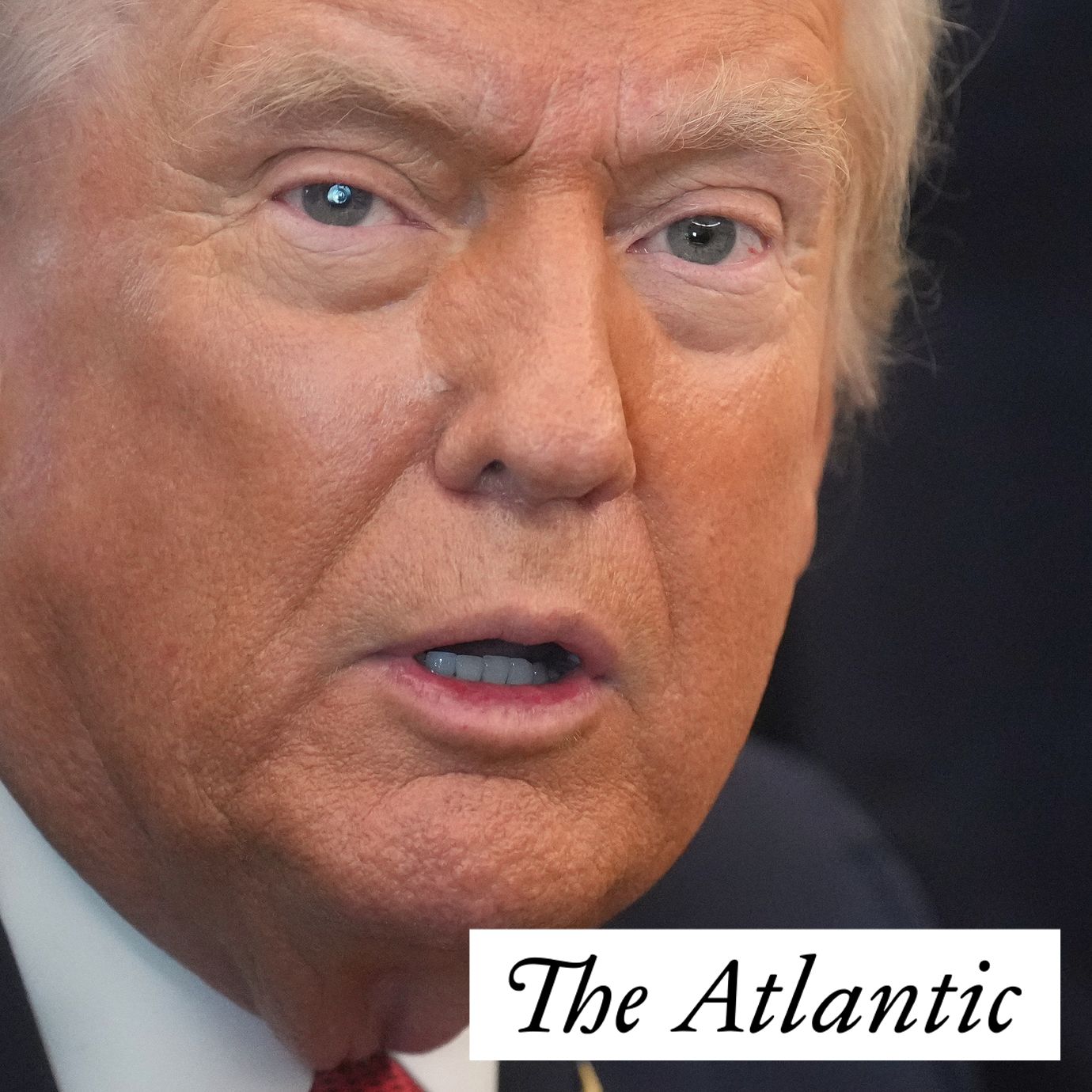 President Donald Trump speaks to reporters before signing an executive order in the Oval Office at the White House, Monday, Oct. 6, 2025, in Washington.