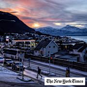 A view of Tromso, a Norwegian town in the Arctic Circle, where the tiny regional courthouse heard two cases against Russian citizens accused of flying unauthorized drones, Nov. 29, 2022.