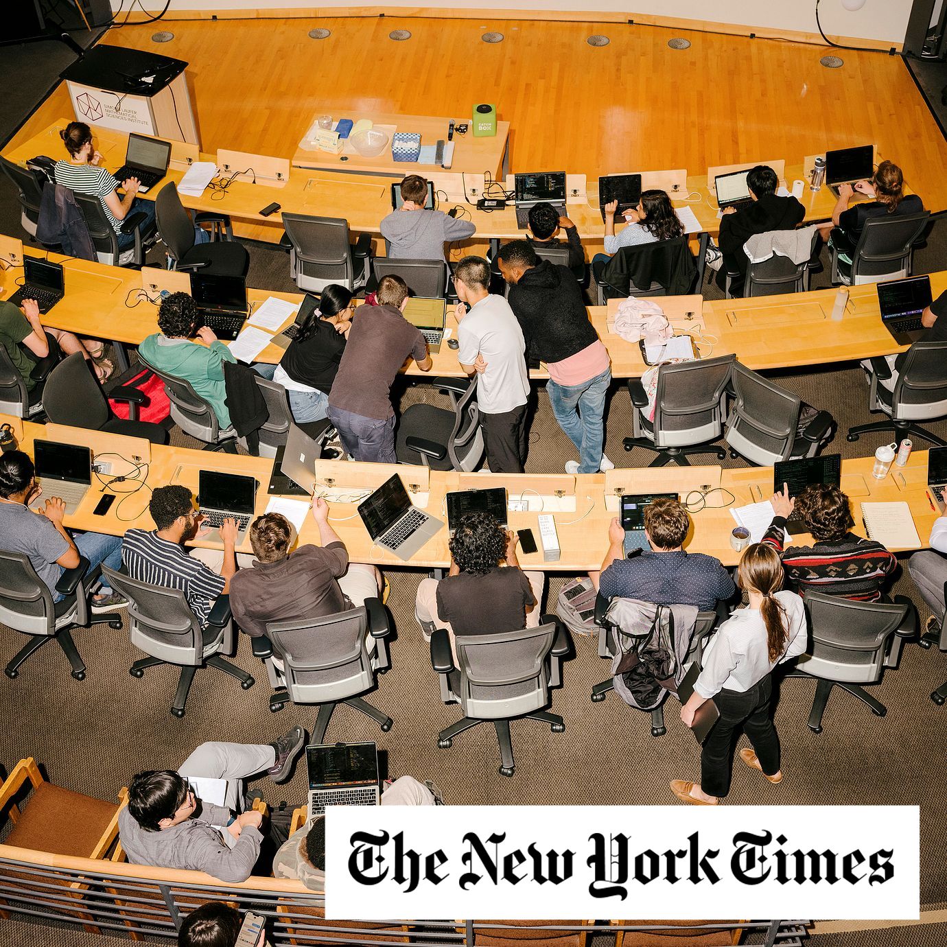 Students work on a group project at a mathematics summer school in Berkeley, Calif., on June 14, 2023. In the field of applied mathematics, the long, human process of trial and error — not just the solutions themselves — is often what has led to progress.
