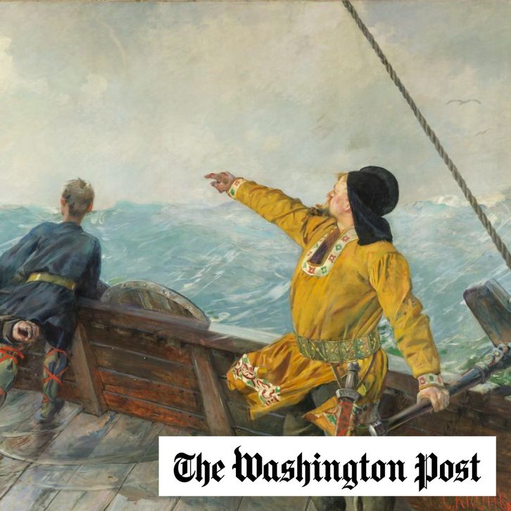 ”Leiv Eiriksson Discovering America,” by the Norwegian artist Christian Krohg, from the National Museum of Art in Oslo.