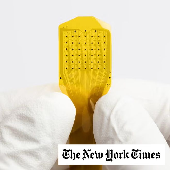 Precision Neuroscience’s Layer 7 device is thinner than a human hair, contains more than 1,000 electrodes and is designed to sit on top of the cerebral cortex.