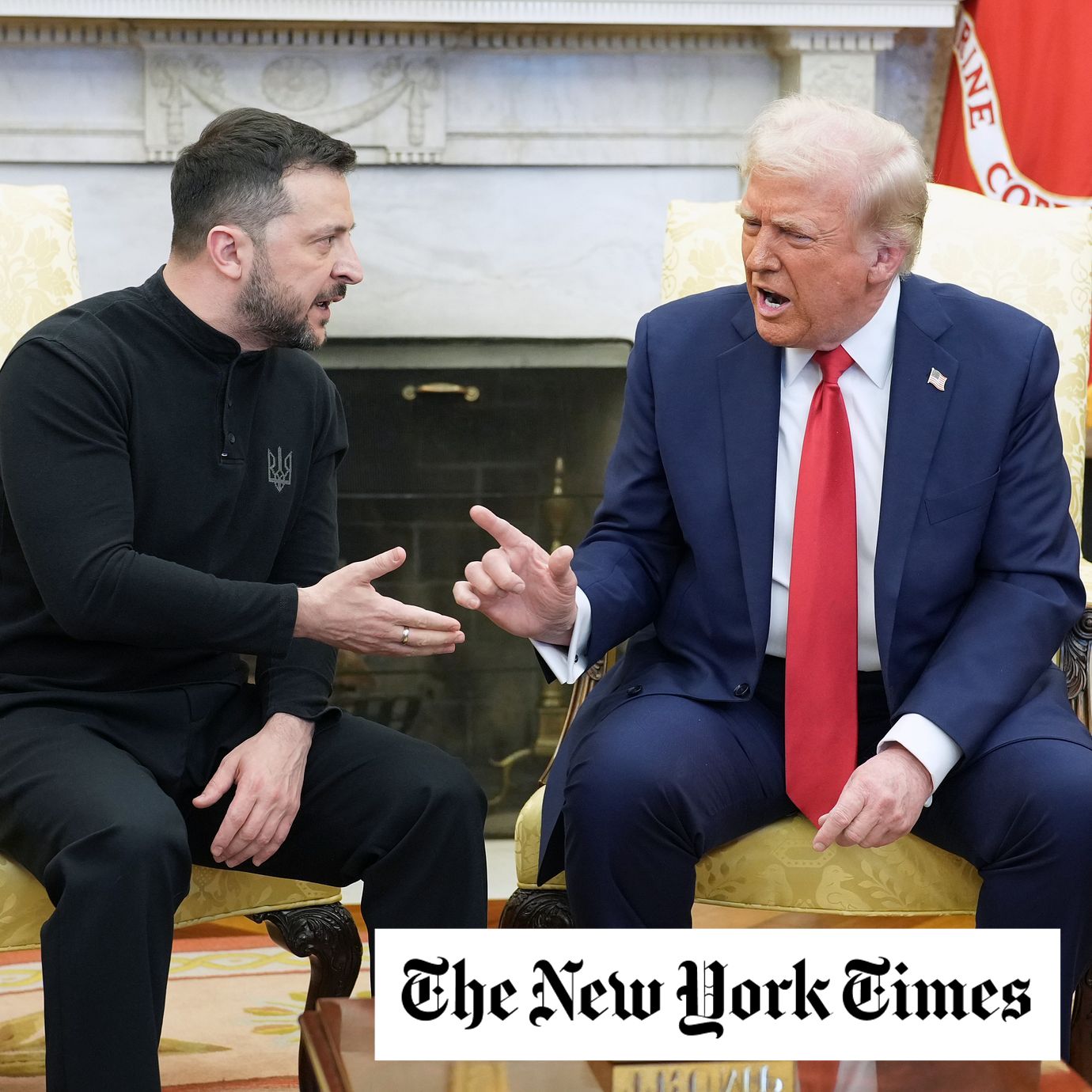 President Trump during his combative meeting in the Oval Office with President Volodymyr Zelensky of Ukraine on Friday.