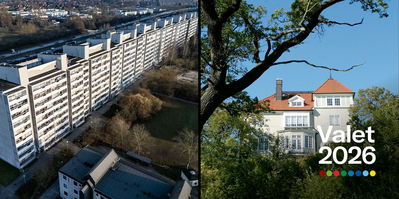Rosengård och Djursholm, två av de ställen i Sverige där de rödgröna respektive Tidösidan var starkast.