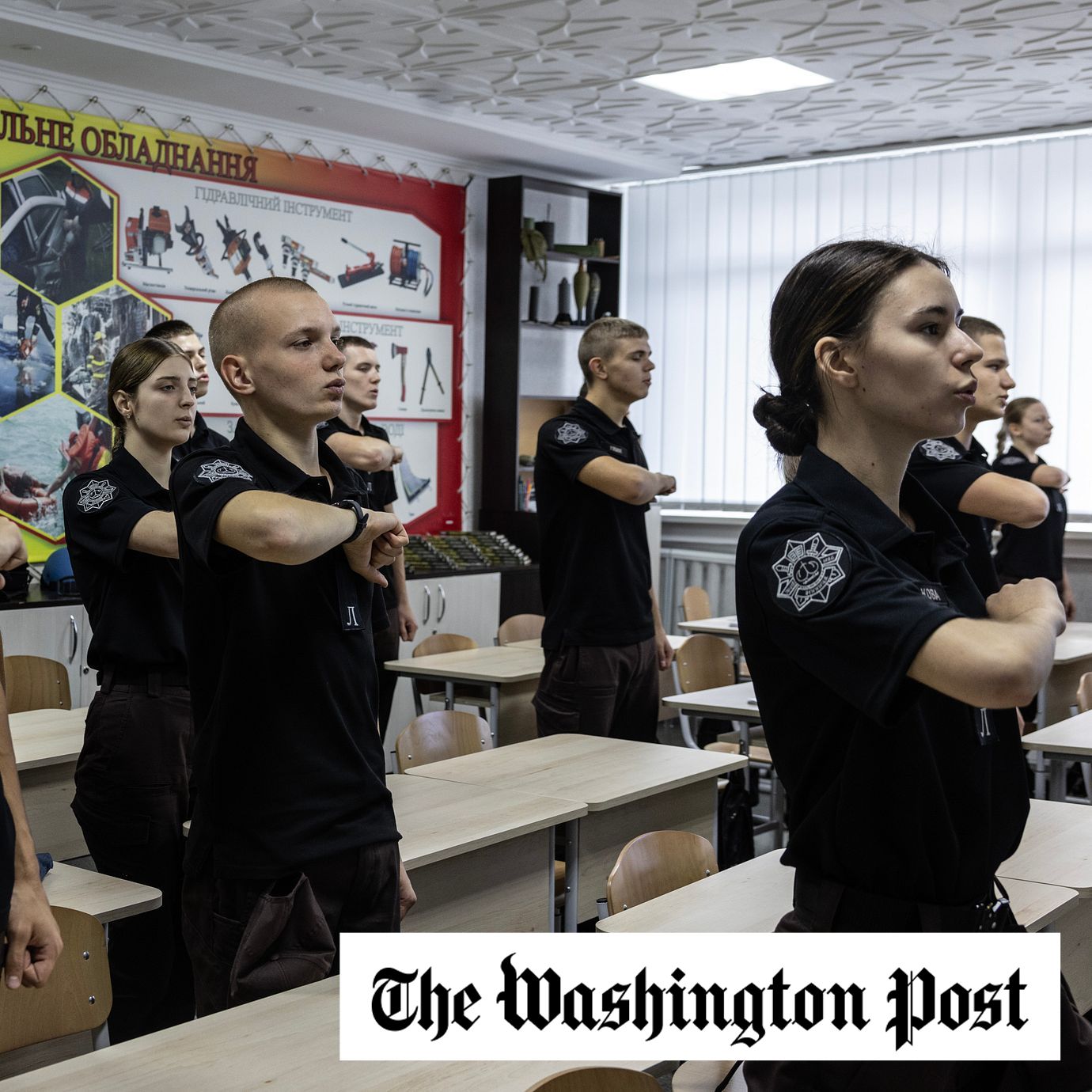 Cadets chant “Glory to Ukraine” at a government boarding school in Ukraine set up to funnel teens into the security services.