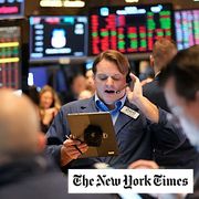 Traders work on the floor at the New York Stock Exchange in New York, Monday, Feb. 3, 2025.
