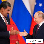 Venezuelan President Nicolas Maduro and Russian President Vladimir Putin during a ceremony in Moscow on May 7, 2025.
