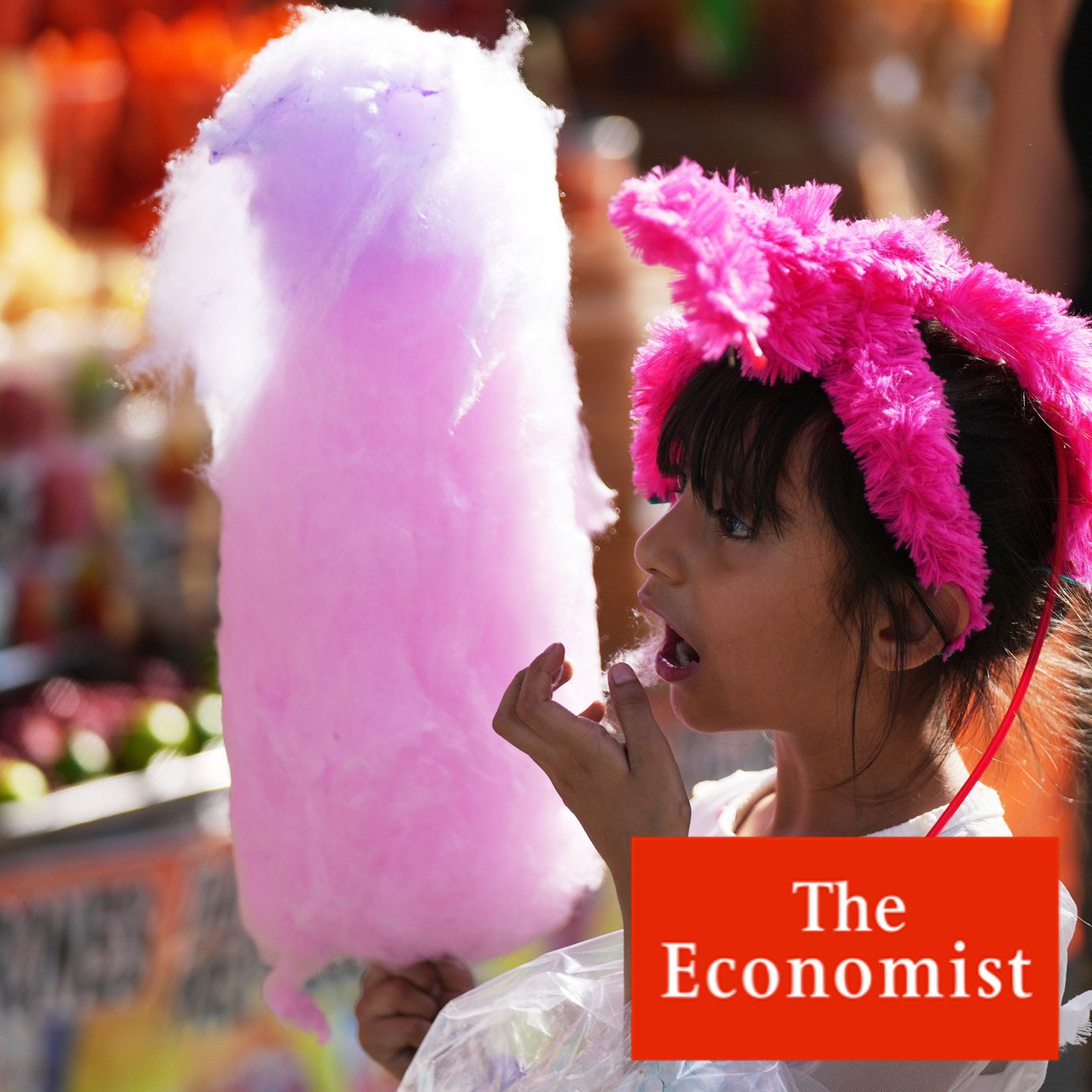 A child snacks on cotton candy at Chapultepec park in Mexico City.