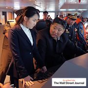 This photo provided by the North Korean government shows its leader Kim Jong Un, center right, and his daughter, left, observe the sea trials of its destroyer Kang Kon at an undisclosed location in North Korea, June 4, 2026. Independent journalists were not given access to cover the event depicted in this image distributed by the North Korean government.