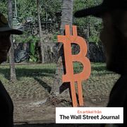 A bitcoin sign in El Zonte, El Salvador, popularly know as ‘Bitcoin Beach.’
