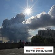 Smoke rises following a Ukrainian drone strike on a warehouse belonging to online retailer Wildberries, in St. Petersburg, Russia, July 24, 2026.