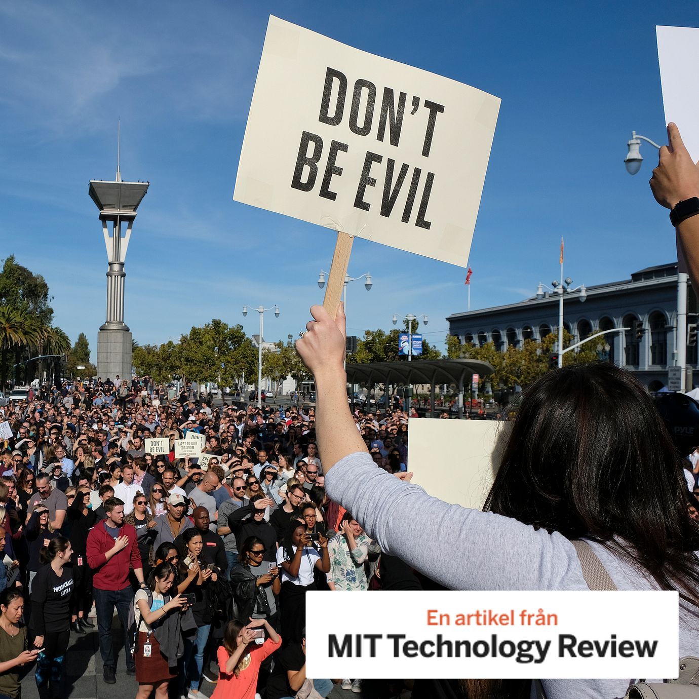 Google employees fill Harry Bridges Plaza during a walkout Thursday, Nov. 1, 2018, in San Francisco. Hundreds of Google employees around the world briefly walked off the job in a protest against what they said is the tech company's mishandling of sexual misconduct allegations against executives.