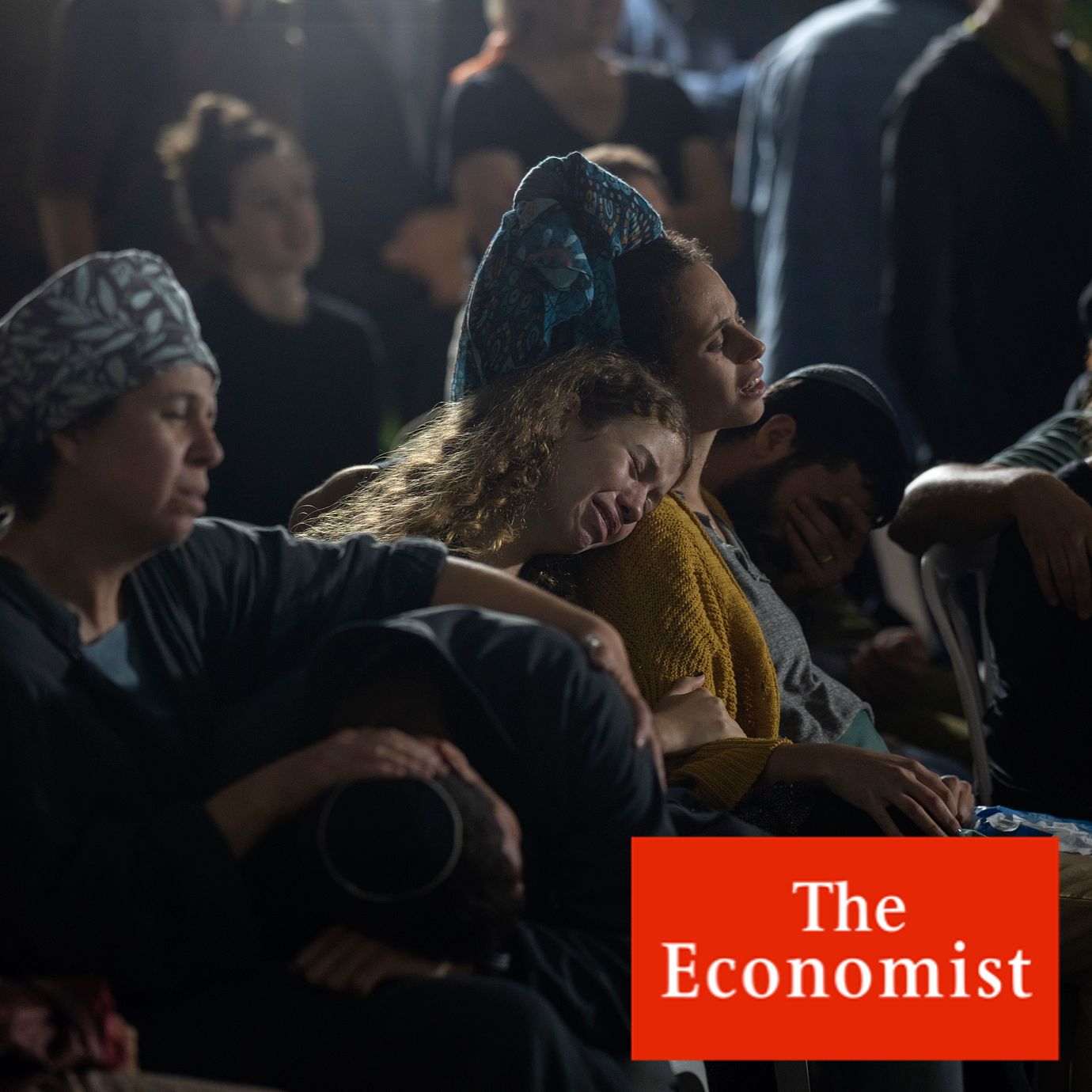 Mourners attend the funeral of Israeli soldier Amitai Zvim, killed by the Hamas militants, at the Mount Herzl cemetery in Jerusalem on Monday, Oct. 16, 2023.